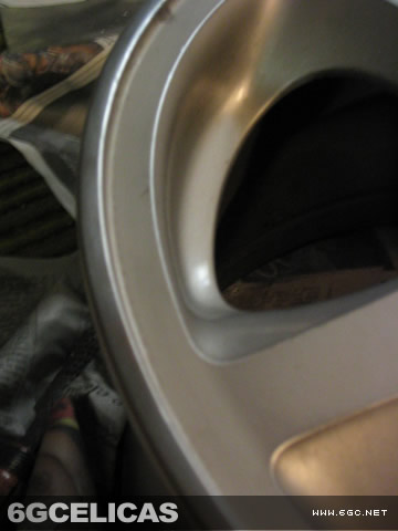 Continued sanding showing improved surface finish