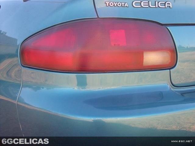 Finished all-red tail lights on blue Celica coupe