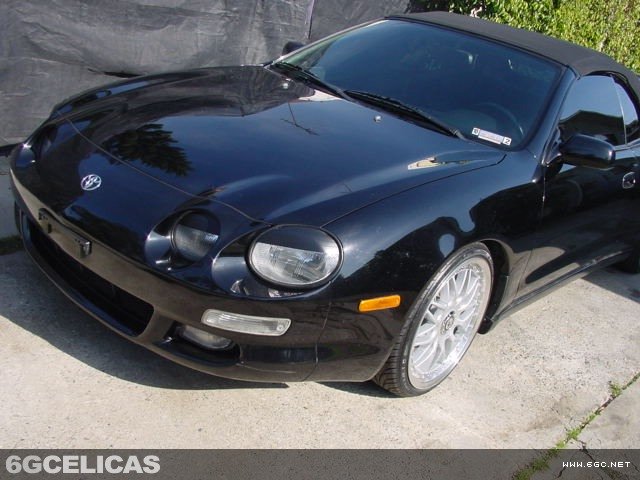 Black Celica with vinyl eyebrow application example